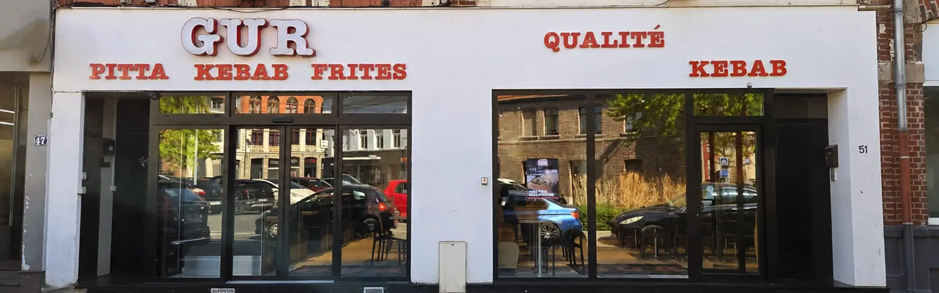 Façade du restaurant GUR Kebab au 49 rue Nationale à Tourcoing